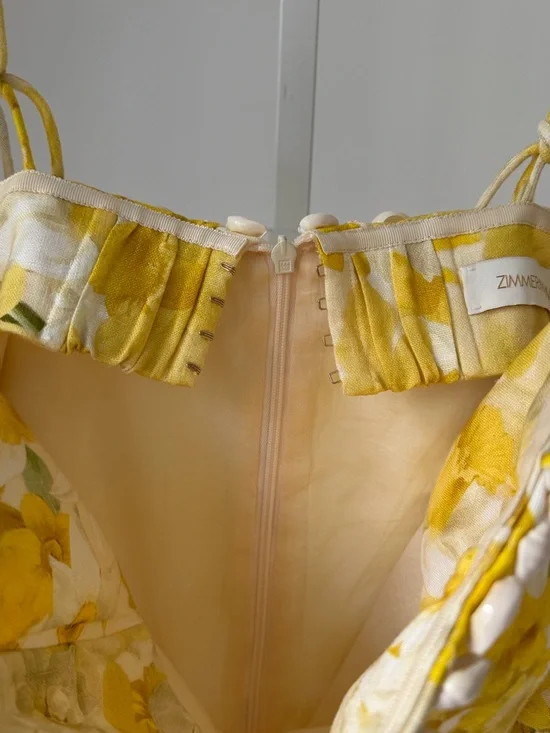 Zimmermann Yellow and White Floral Mini Dress - Picture 9 of 11